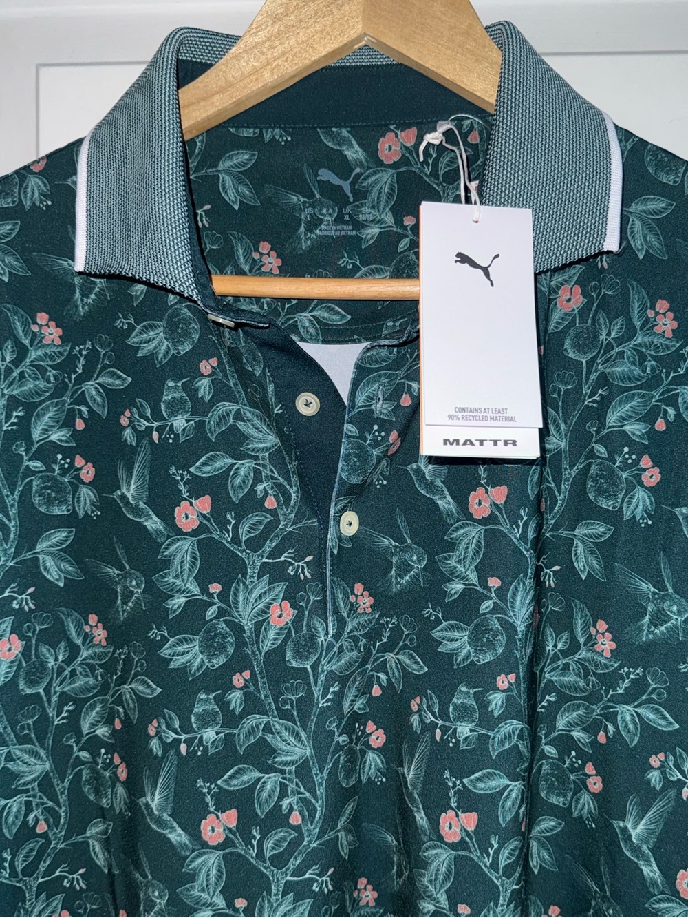 NWT Puma Golf MATTR Hummingbird Performance Polo Shirt in “Green Terrain” - Picture 6 of 9